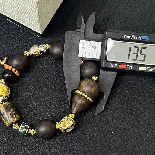 KAILASH LEGACY | Natural Agarwood Multi-Bead Bracelet · No.90