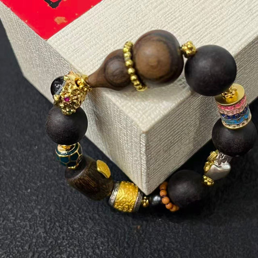 KAILASH LEGACY | Natural Agarwood Multi-Bead Bracelet · No.90